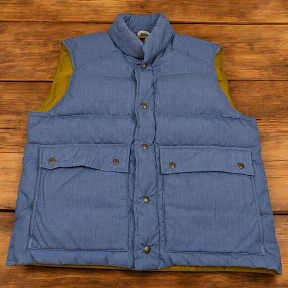 Vintage‎ Eddie Bauer Men's XL Puffer Vest Goose Down Light Blue Made In USA 90s - Picture 1 of 11